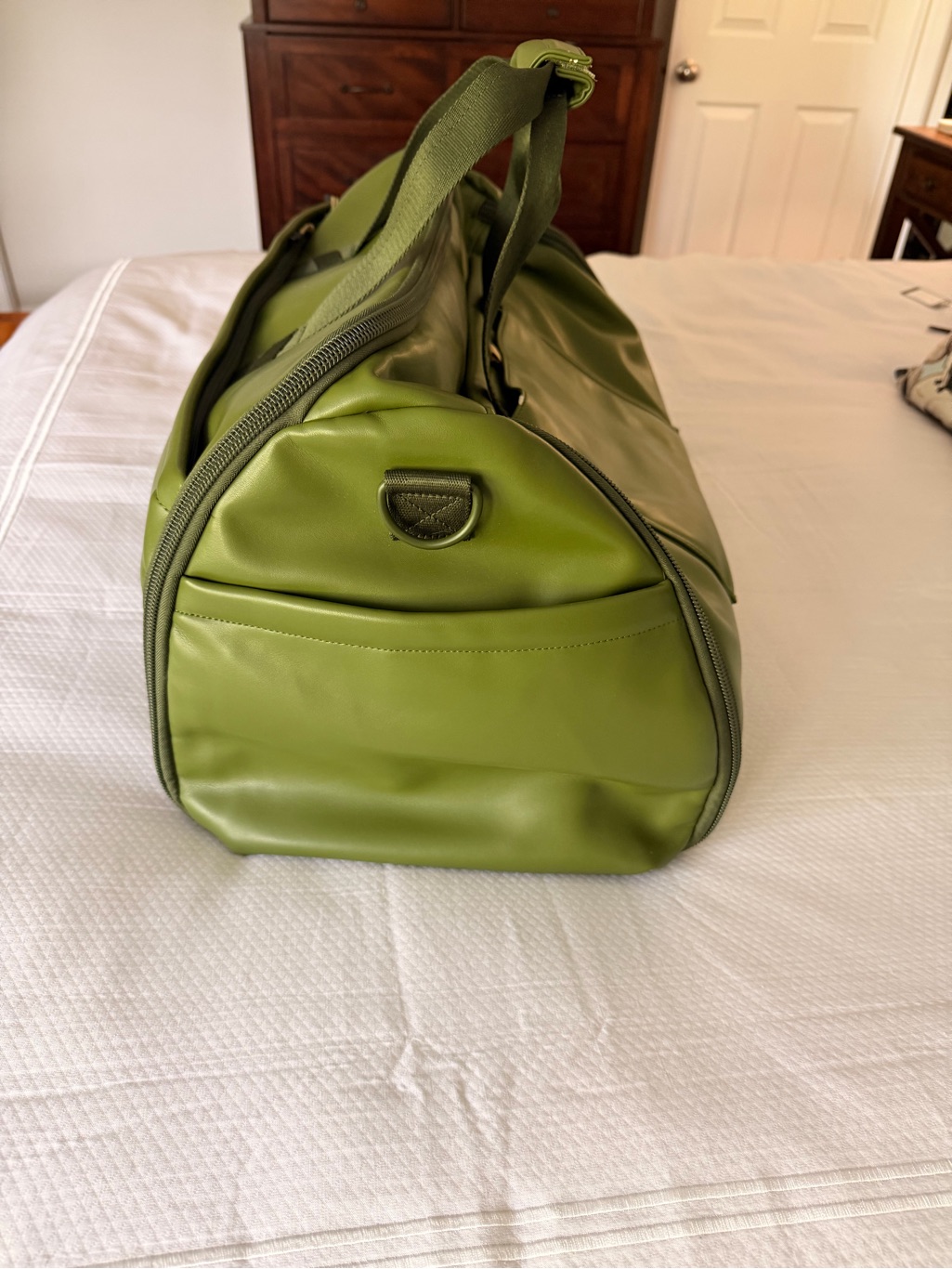 Olive Green Men's Travel Garment Carrier - Zip-Top Coat & Jacket Organizer — image 3 of 5